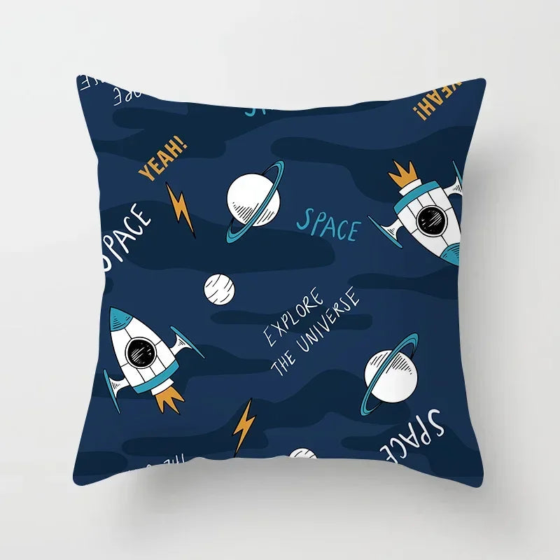 Axyaa Astronaut Theme Polyester Pillowcase Sofa Chair Cover 45x45cm
