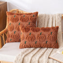 Axyaa Halloween Pumpkin Plush Pillowcase: Simple & Embroidered Cojines Cover