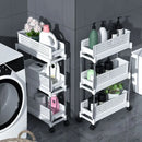 Axyaa Tiered Space-Saving Mobile Storage Rack with Wheels, Large Capacity Organizer