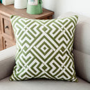 Axyaa Green Geometric Embroidered Cushion Cover 45x45cm