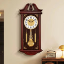 Axyaa Vintage Wooden Quartz Wall Clock for Living Room Home - Silent European Design