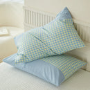 Axyaa Soft Cotton Pillowcase Chequer Grid Pattern 48x74cm Bedding Pillow Cover Set