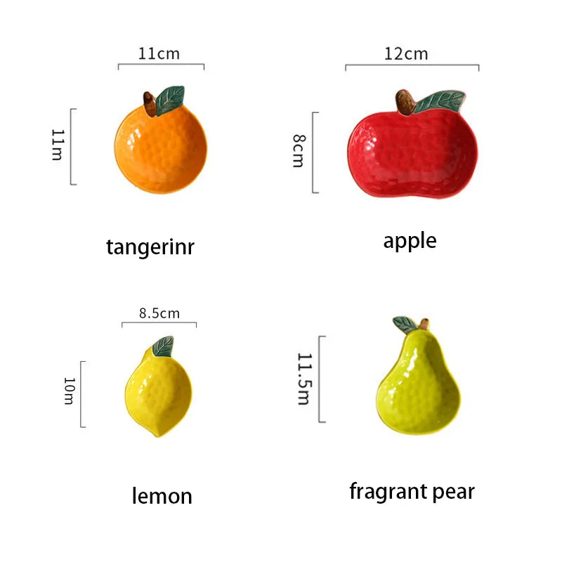 Axya Ceramic Fruit-Shape Sauce Dish Set for Seasoning and Dipping