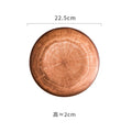Axyaa Ceramic Shallow Plates Set for Molecular Cuisine Display and Steak - Retro Kiln Style