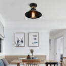 Axyaa Rustic Industrial Ceiling Lamp: Vintage Flush Mount Metal Fixture