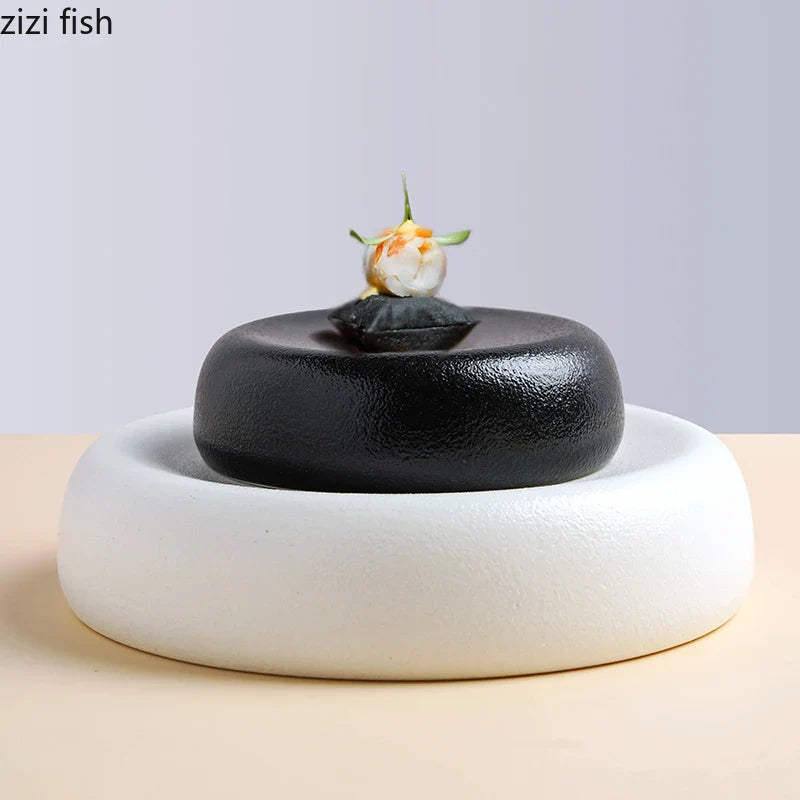 Axya Ceramic Dinner Plate: Solid Color Tableware for Home and Restaurant