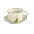 Axyaa Floral Ceramic Mug and Saucer Set - Coffee Afternoon Tea Cup & Dessert Plate