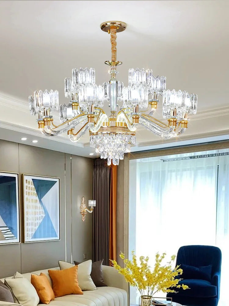 Axyaa Crystal Chandelier for Elegant Living Spaces