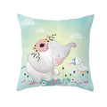 Nordic Cartoon Print Yellow Blue Cushion Cover 45*45cm by Axyaa
