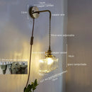 Axyaa Glass Copper LED Wall Lamp - Modern Nordic Design