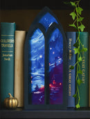 Axyaa Gothic Arch Bookend Night Sky & Castle Design for Home Library Decor