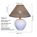 Axyaa Nordic Ceramic Table Lamp for Modern Living Space with LED Desk Light