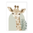 Custom Name Nordic Cute Animal Art Print Canvas Painting Lion Giraffe Poster by Axyaa