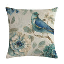 Axyaa Flower Linen Pillowcase 45*45cm, Soft Square Cushion Cover for Home Decor