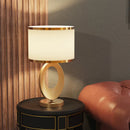 Axyaa Modern Brass Iron Desk Lamp With White Fabric Shade