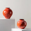 Axyaa Red Porcelain Flower Vase: Elegant Home Decor & Terrarium Accessory