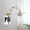 Axyaa Ceramic LED Wall Sconce Pull Chain Switch for Bedroom Bathroom Mirror Stair