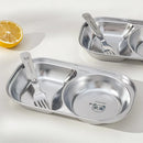 Axyaa Kids Stainless Steel Divided Food Plate with Cute Pattern