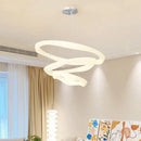 Axyaa White Ring LED Pendant Chandelier for Modern Home Decor and Indoor Lighting