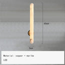 Axyaa Full-Copper Travertine Wall Lamp - Luxury Italian Minimalist Bedroom & Living Room Light