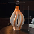 Axyaa Geometric Pleated Ceramic Vase - Abstract Stripes Flowerpot