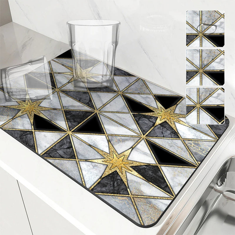 Axyaa Geometric Figures Absorbent Drying Mat