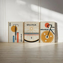 Bauhaus Bicycle Canvas Posters Set by Axyaa - Mid-century Modern Wall Art Prints