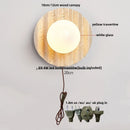 Axyaa Nordic LED Wall Lights Yellow Travertine Interior Home Decor Bedside Lamp