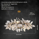 Axyaa Ginkgo Leaf Crystal Chandelier - LED Pendant Lamp for Dining Living Kitchen