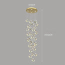 Axyaa Modern Crystal Chandelier Stair Pendant Lamp Living Room Lighting