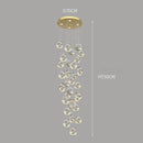 Axyaa Crystal Chandelier Stair Pendant Lamp Living Room Lighting
