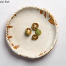 Axya Vintage Ceramic Irregular Dinner Plate Set - Restaurant Quality Tableware