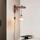 Axyaa Yellow Travertine LED Wall Light Fixture Glass Ball Vintage Industrial Bedroom Lamp