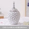Axyaa Ceramic Flower Vase with Lid - Floral Arrangement & Storage Solution