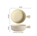 Axyaa Ceramic Noodle Bowl with Handle, Personal Tableware, Soup Plate