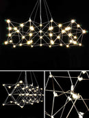 Axyaa Stainless Steel Chandelier: Modern Luxury for Living Room, Cafe, or Bar