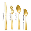 Axyaa Gold Square Handle Cutlery Set - 40pcs Stainless Steel
