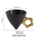 Axyaa Plum Triangle Ceramic Cone Cup - Stylish Coffee Mug for Home Decor
