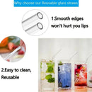 Axyaa Glass Straw Set: Reusable Borosilicate Drinking Straws with Brush for Drinks