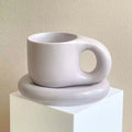 Axyaa Splash Ink Ceramic Mug with Saucer, 400ml