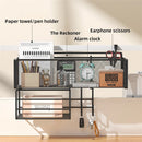 Axyaa Double Basket Mail Organizer with Key Hooks for Entryway/Home/Office