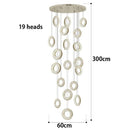 Axyaa Crystal Chandelier Stair Pendant Lamp Living Room Interior Lighting