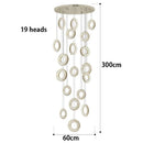Axyaa Crystal Chandelier Stair Pendant Lamp Living Room Pendant Lights Interior Lighting
