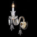 Axyaa Gold/Silver Crystal Wall Lamp, Traditional French Candle Design, LED Lights for Bedside & Aisle