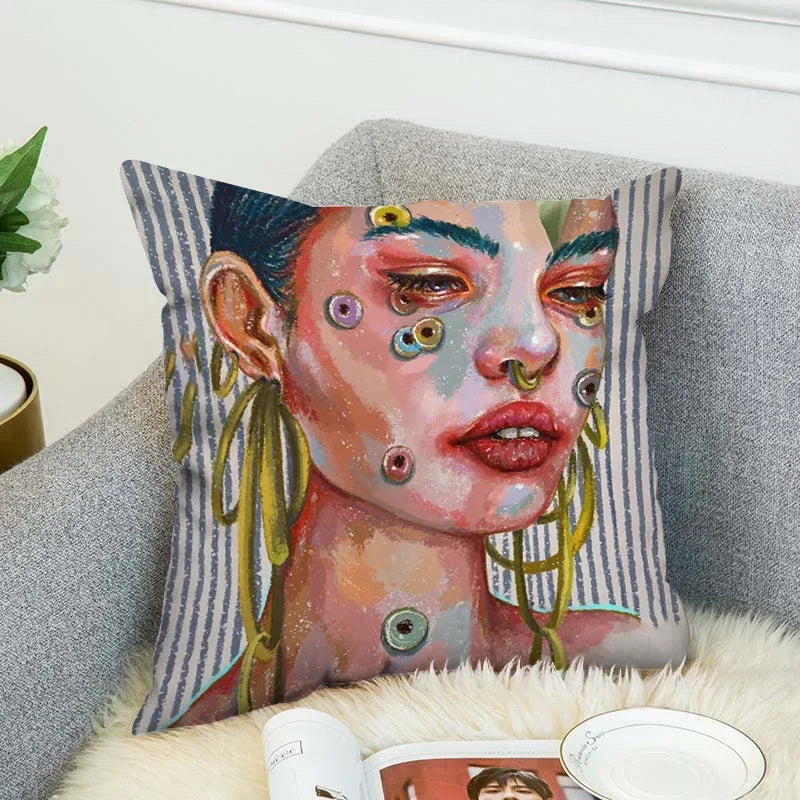 Axyaa 40x40 Jane Koluga Art Pillow Cover for Home Decor and Car Sofa Fall Theme