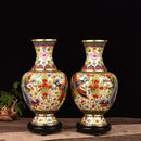 Axyaa Cloisonné Vases: Handmade Enamel Floral Decor Antique Chinese Porcelain Collectibles