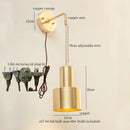Axyaa Nordic Copper LED Wall Lamp - Pull Chain Switch - Home Decor