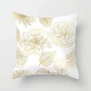 Axyaa Gold Leaf Polyester Cushion Cover - Decorative Sofa Pillow Cover