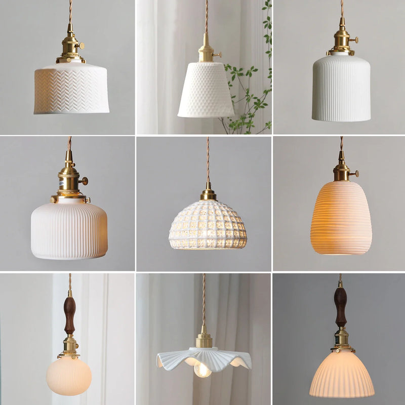 Axyaa Scandinavian Ceramic Pendant Light for Home Décor