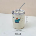 Axyaa Double Wall Insulated Steel Coffee Mug with Straw - Leak Proof Tumbler